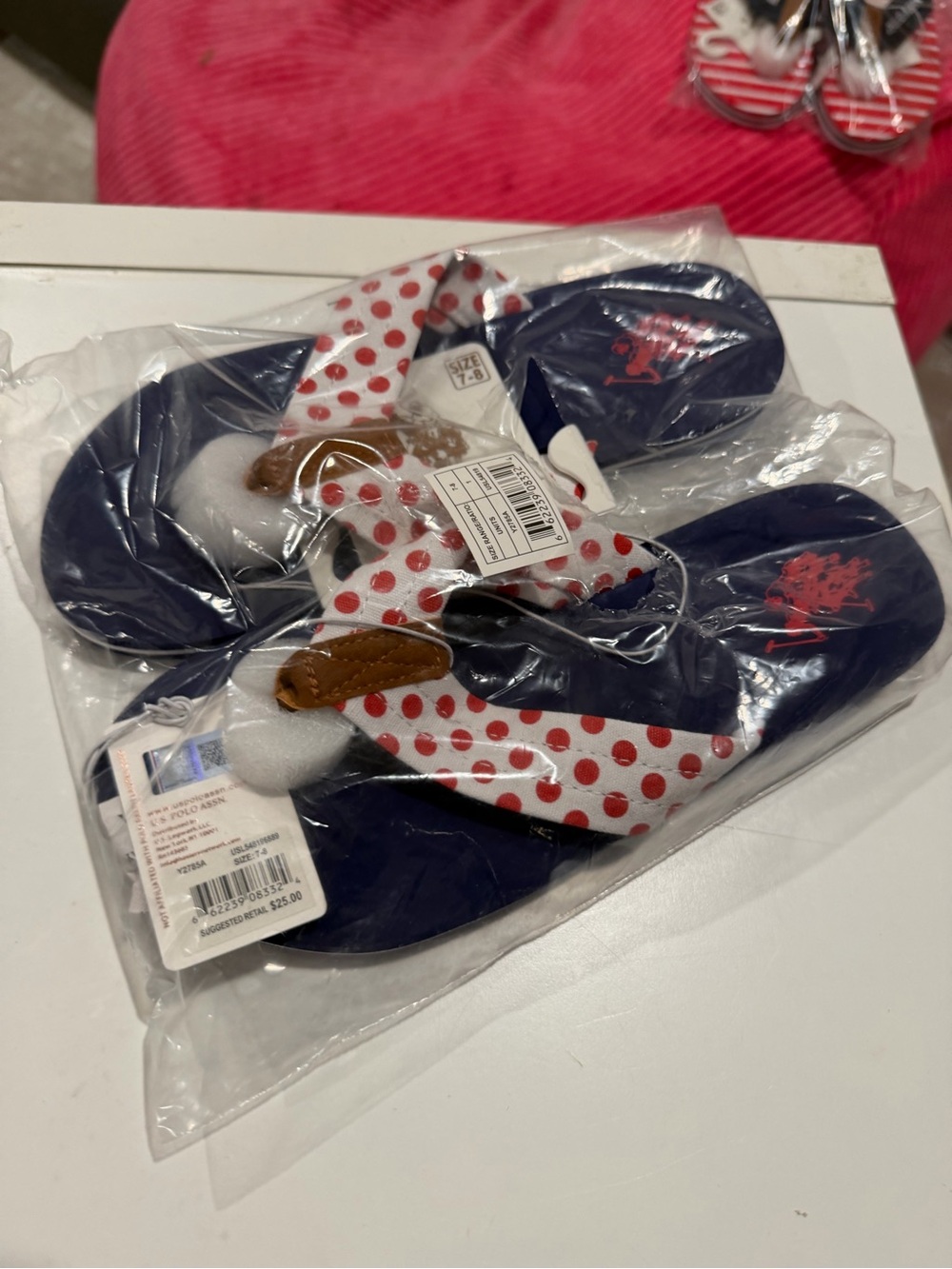 Women’s 7-8 Polo red with and black 4th of July
